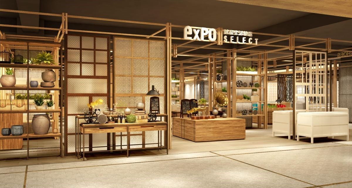 誠品生活南西9月試營運，4樓「expo SELECT誠品生活精選」以「台式生活美學」為主題，店裝採用鐵窗花、白色磁磚、木框窗戶等物件呈現60年代懷舊復古風格（圖為3D店景示意圖）。